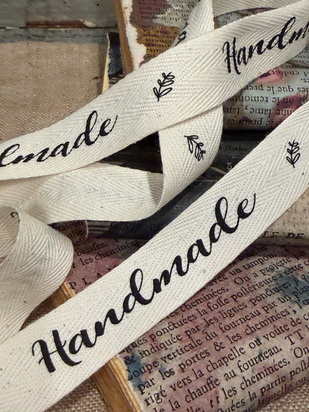 Cotton Ribbon- "Handmade"