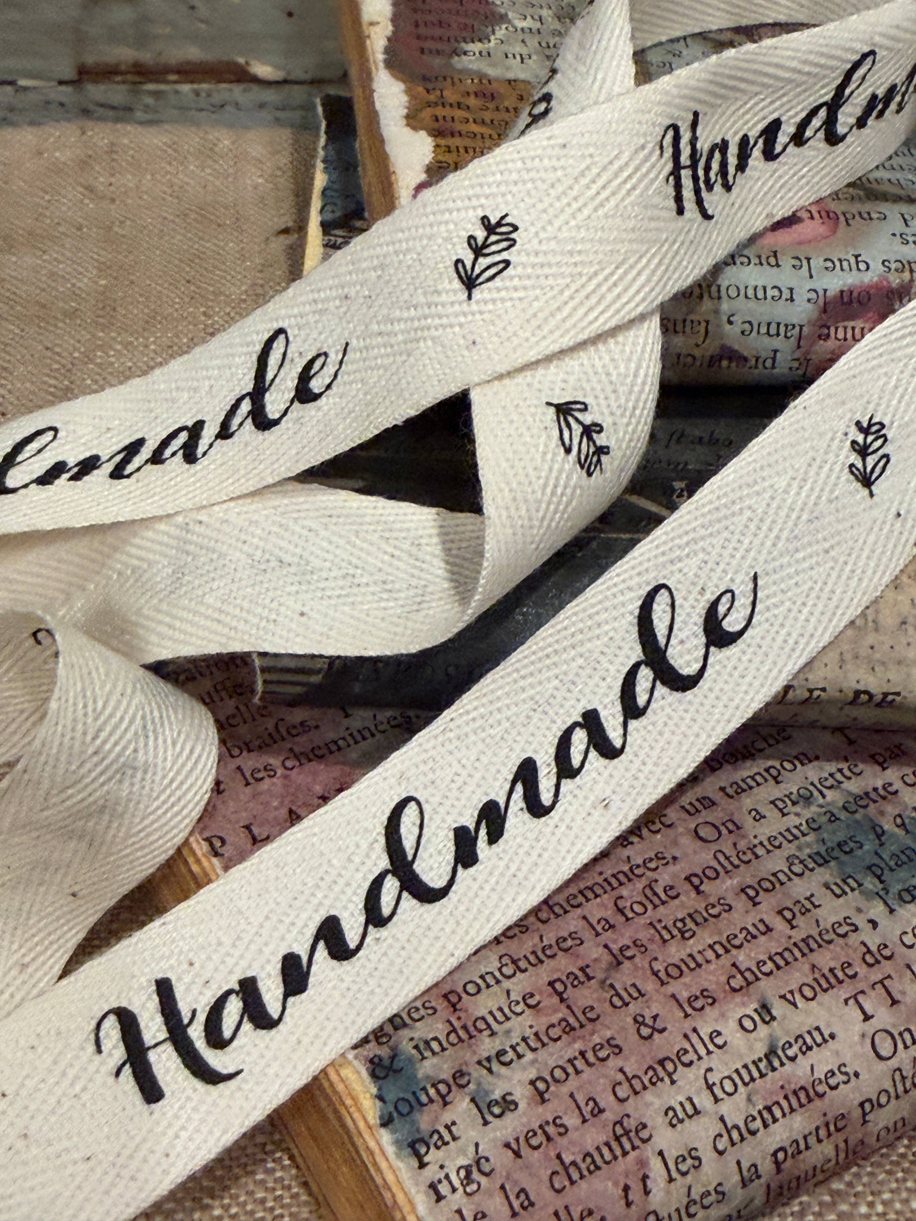 Cotton Ribbon- "Handmade"