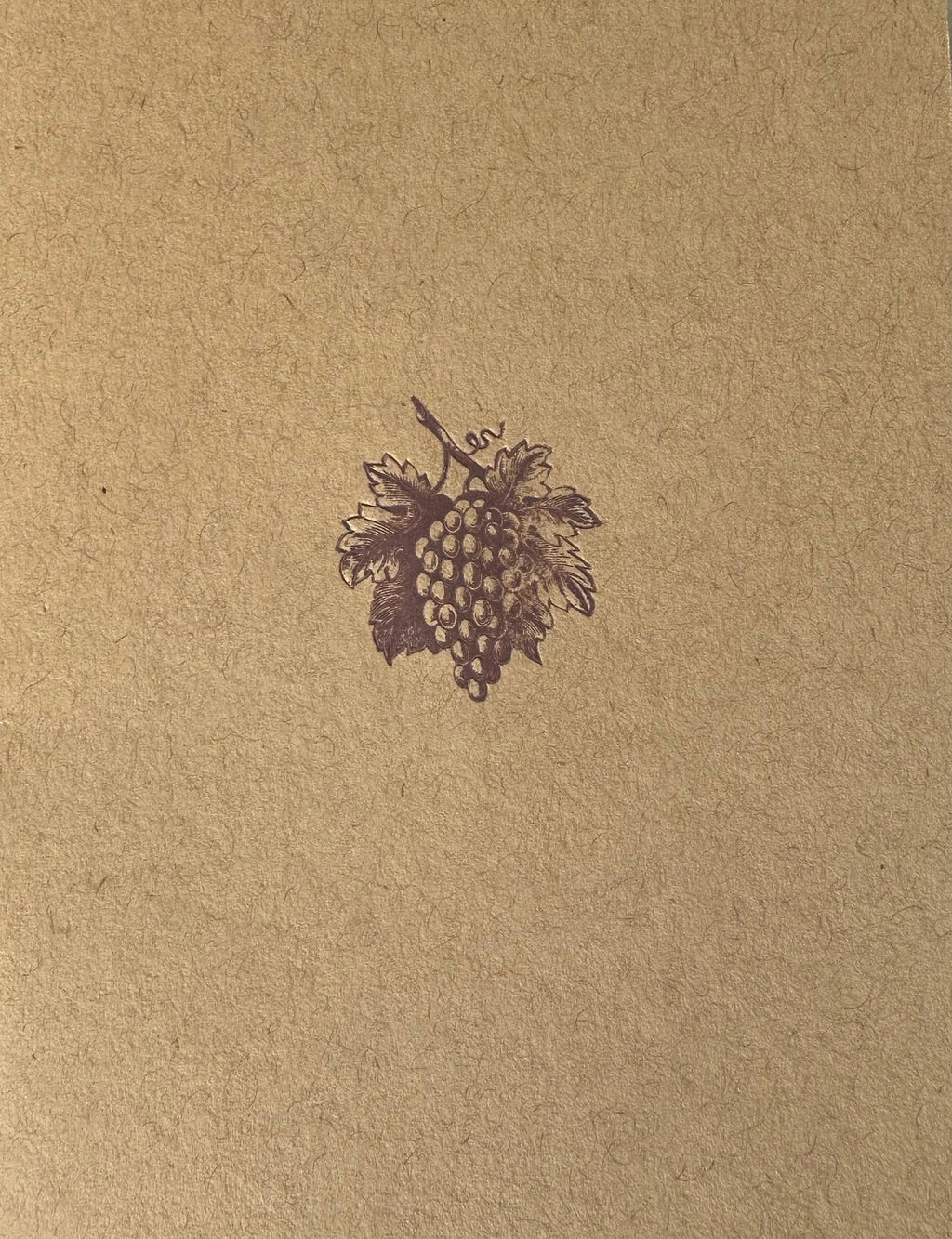 Letterpress Card- A2 Size- Grape Bunch