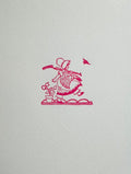 Letterpress Card-Girl Gardener- Pink on White A2 Blank Inside