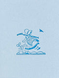 Letterpress Card- Girl Gardener -Blue