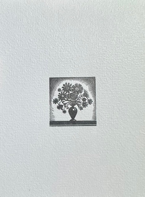 Letterpress Card- Brilliant Bouquet-Black on Yellow