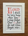 Letterpress Frameable Print- Busy Day Prayer