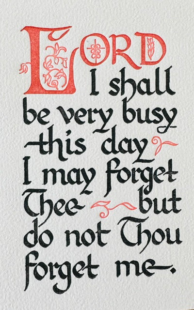 Letterpress Framable Print- Busy Day Prayer
