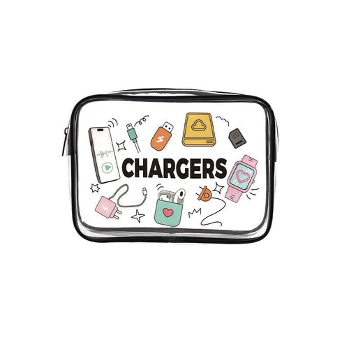 Cute Print CLEAR PVC Travel Chargers Organizer Bag