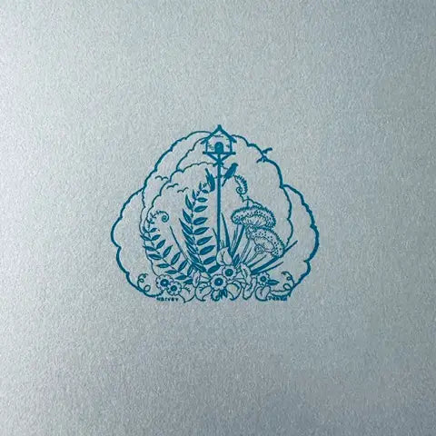 Letterpress Birdhouse Garden Card Silver/Blue