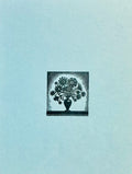 Letterpress Card- Brilliant Bouquet-Black Light Blue