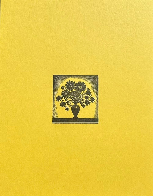 Letterpress Card- Brilliant Bouquet-Black on Yellow