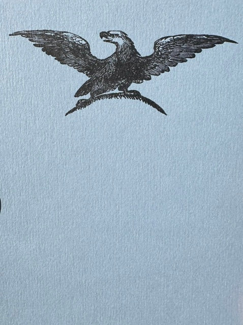 Letterpress Flat Card- Eagle- America 250th- Blue