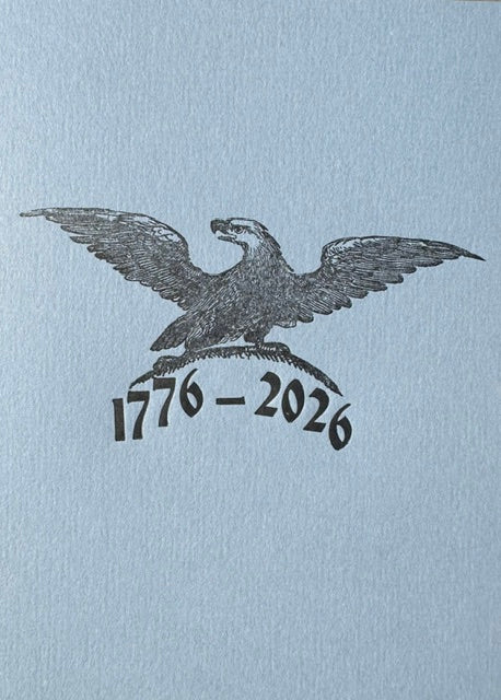 Letterpress Card- Eagle 1776-2026 - America 250th- Blue