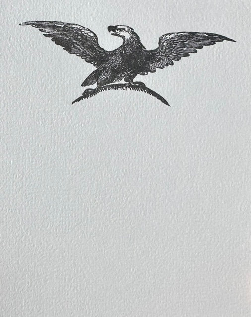 Letterpress Flat Card- Eagle- America 250th- White