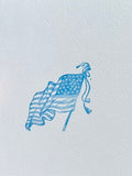 Letterpress Card- US Flag- Blank Inside