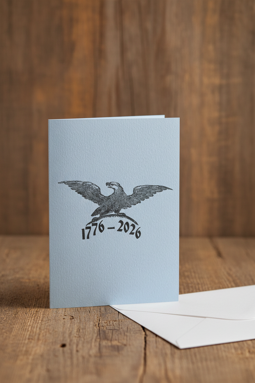 Letterpress Eagle Card Portrait Upright