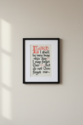 Lord print 5x7 black frame with white mat