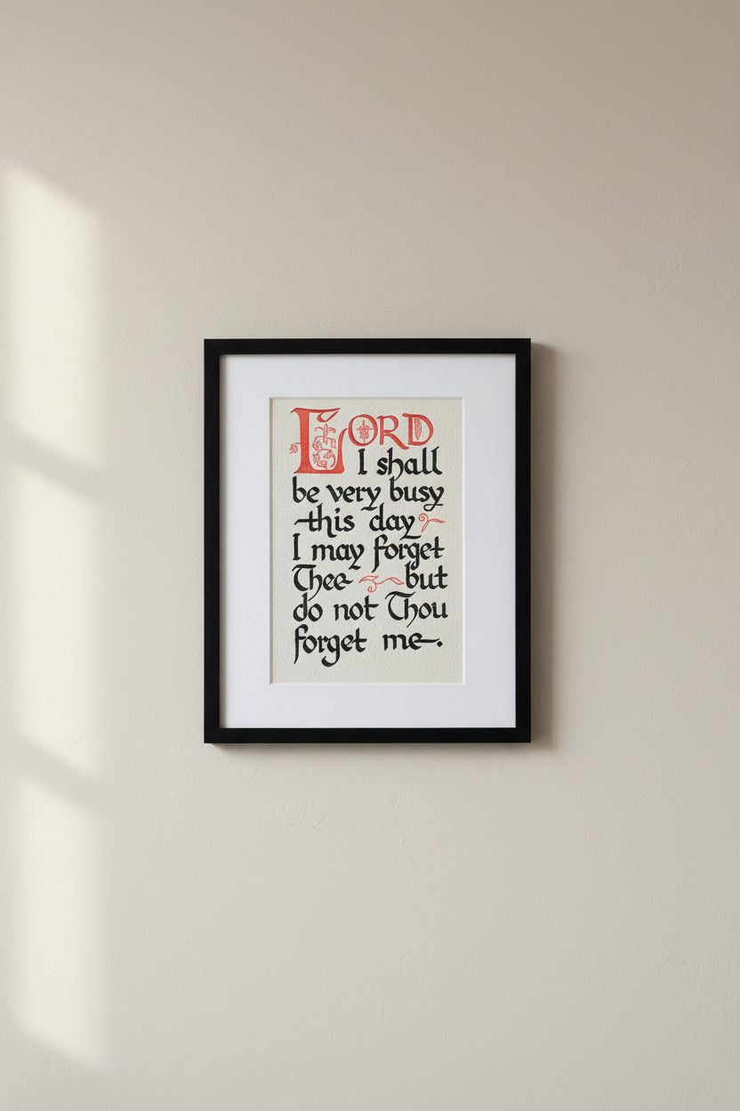 Lord print 5x7 black frame with white mat