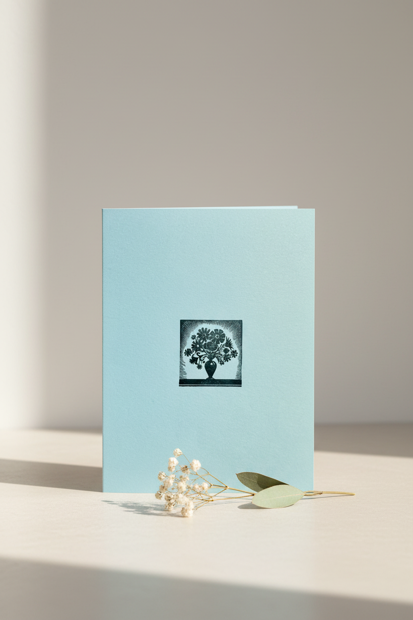 Pale Blue Bouquet Card Lifestyle