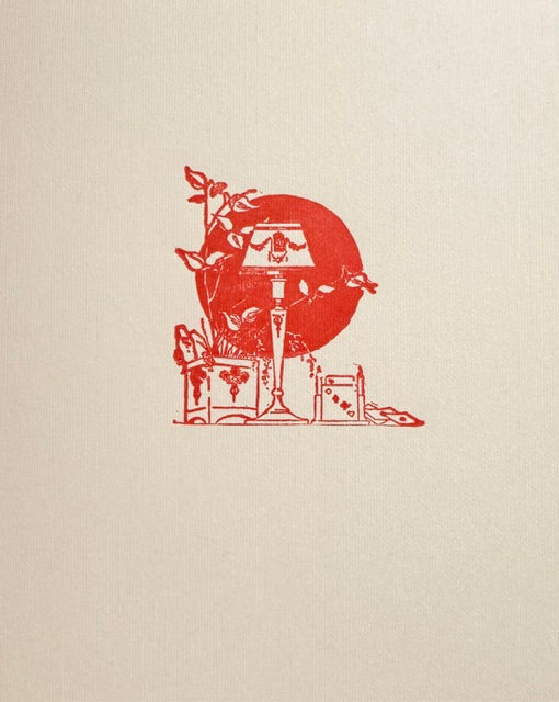 Letterpress Card- Playing Cards Vignette Red on Ivory Linen- Blank Inside A2