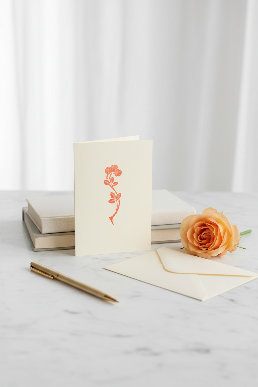 Rose Card Lifestyle - Marble Scene