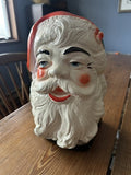 Vintage Chalkware Jolly Santa Bank #1