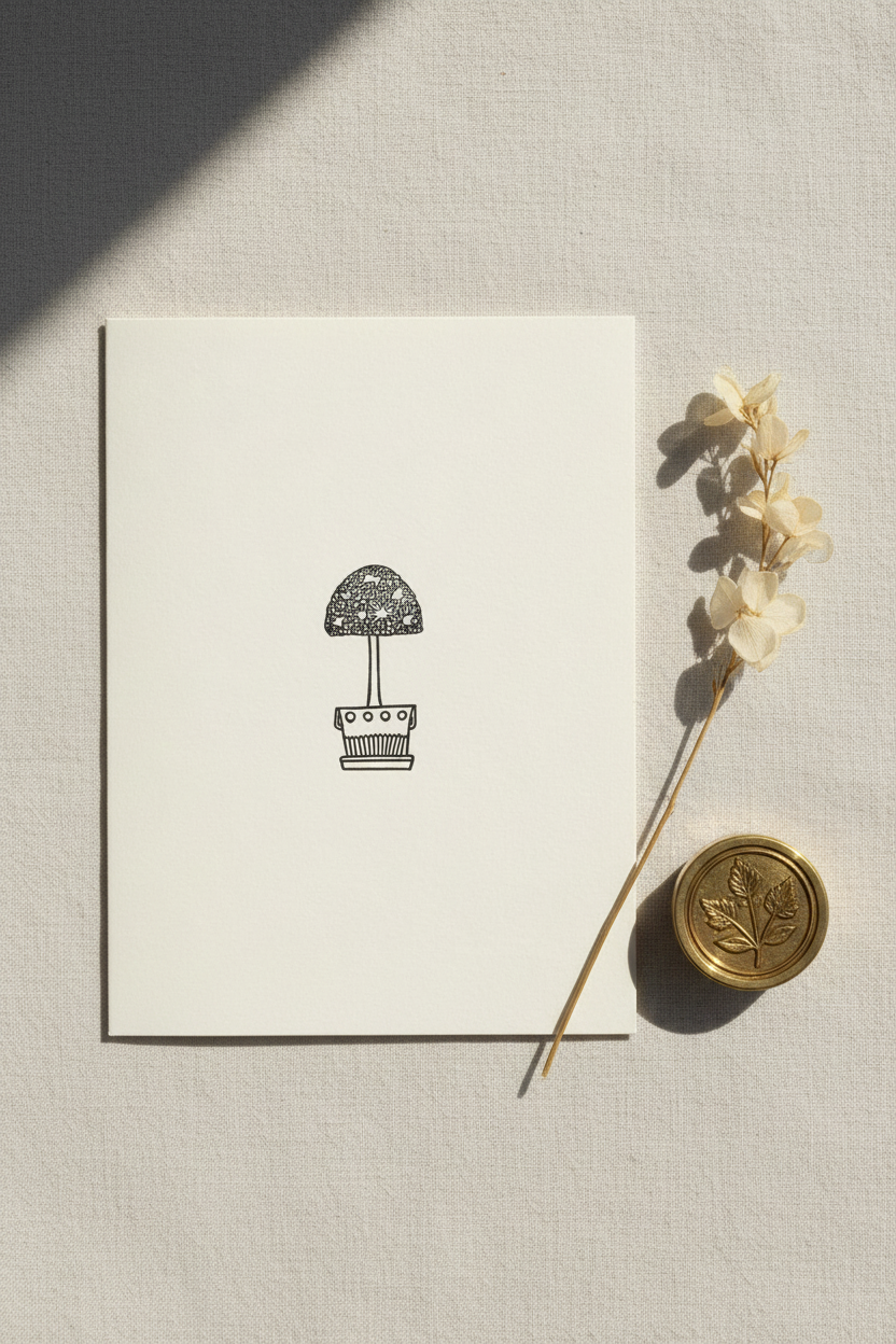 Topiary Greeting Card Flat Lay