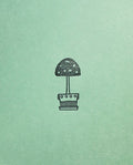 Letterpress Card- Simple & Sweet Topiary- Black on Light Green