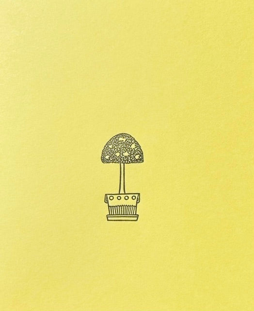 Letterpress Card- Simple & Sweet Topiary-Yellow/Black